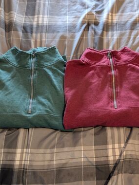 2 SO Half-Zip Sweatshirts in Teal and Berry
